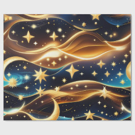 Papel de Embrulho - Lua Celestial Âmbar