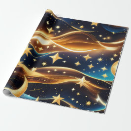 Papel de Embrulho - Lua Celestial Âmbar