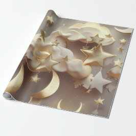 Papel de embrulho – Lua Celestial Luxuosa e Cremos