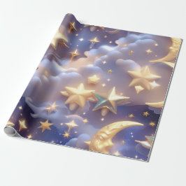 Papel de Embrulho – Luar Celestial Branco Luxo Pre