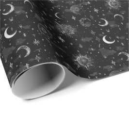 Papel de embrulho Luas e Estrelas Celestiais Monoc