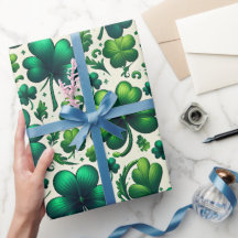 Papel de embrulho Lucky Shamrock St. Patrick’s Day