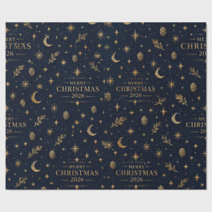 Papel de embrulho LUXUOSO de Natal Botânico Floral