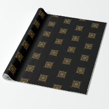Papel de embrulho luxuoso Dourado preto do