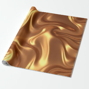 Papel de Embrulho Luxuoso Seda Ouro Líquido Textur