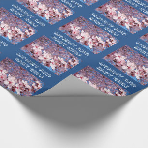Papel de embrulho Mamãe e Bebê Menina Flores Rosa