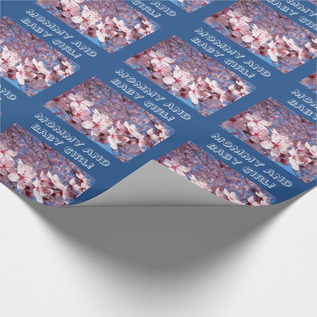 Papel de embrulho Mamãe e Bebê Menina Flores Rosa (Ponta)