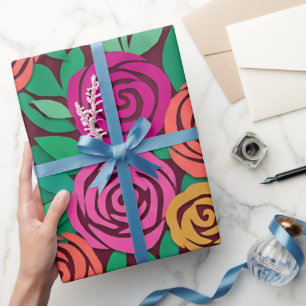Papel de embrulho Matisse Rosas Borboletas Abstrat
