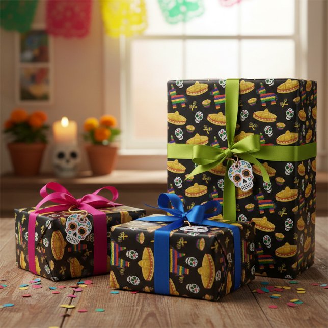 Papel de embrulho Mexican Fiesta & Día de Muertos (Criador carregado)