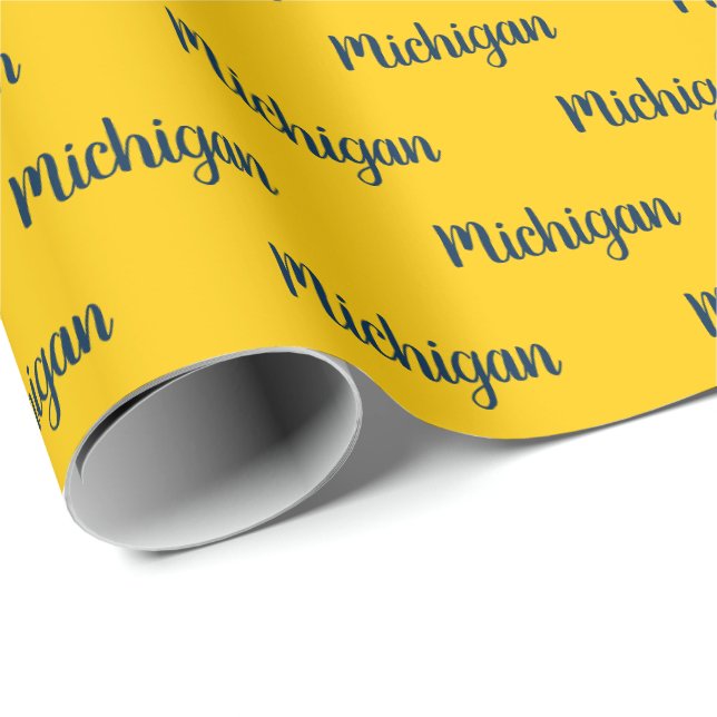 Papel de embrulho Michigan Milho e Azul (Ponta do rolo)