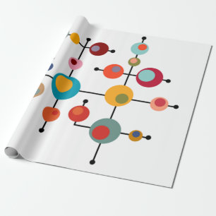 Papel de embrulho Mid-Century Modern Bolhas