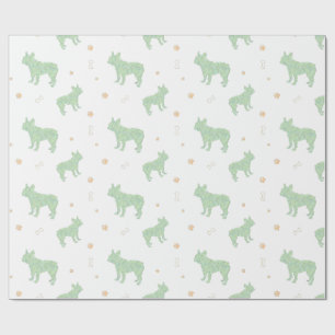 Papel de embrulho minimalista de bulldog francês e