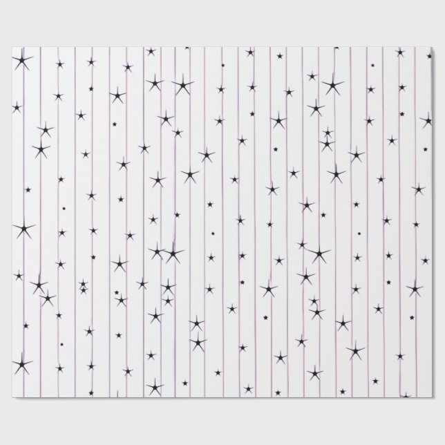 Papel de embrulho Minimalista Estrelas Celestiais (Aberto)
