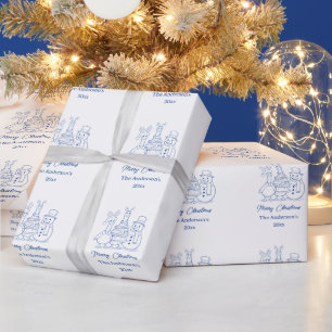 Papel de embrulho moderno Família de Ganso de Nata