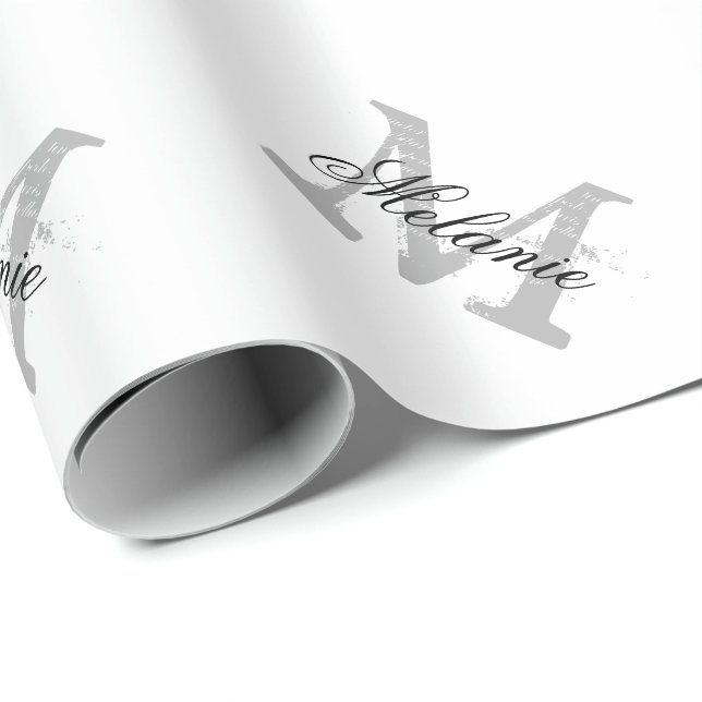 Papel de embrulho monograma personalizado (Ponta do rolo)