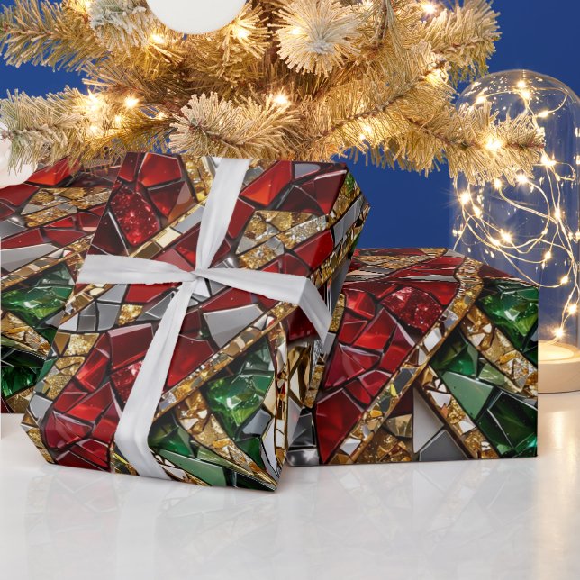Papel de embrulho Mosaico de Natal com Diamante Ve (Feriados)