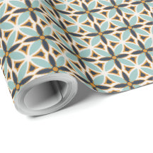 Papel de embrulho mosaico texturizado em verde azu