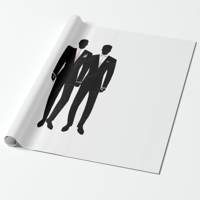 Papel de embrulho Mr e Mr branco e preto (Desenrolado)
