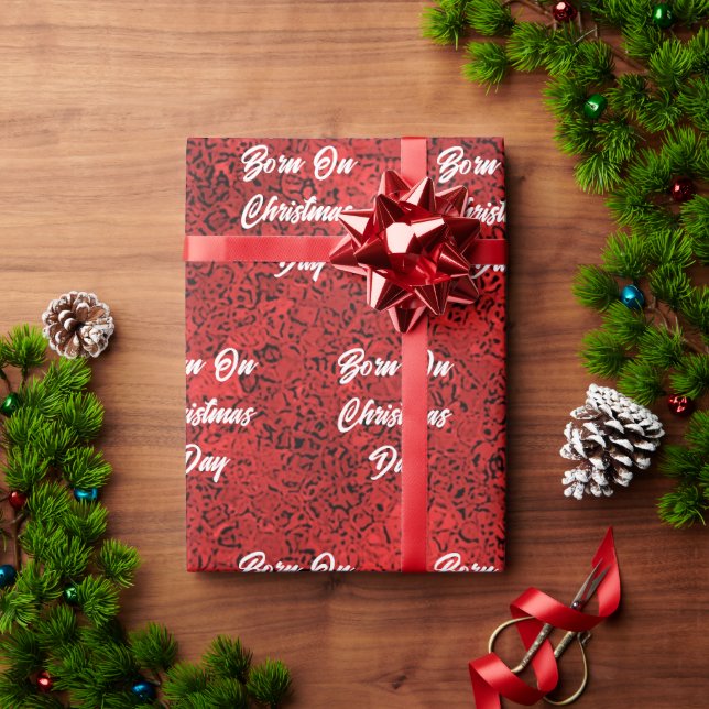 Papel de embrulho Nasceu no dia de Natal (Presente de Natal)
