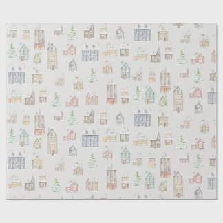 Papel de embrulho Natal Casas de Inverno Aconchega