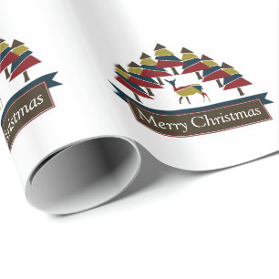 Papel de embrulho Natal Floresta de Veados de Inve