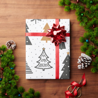 Papel de embrulho Natal Inverno Árvore de Natal