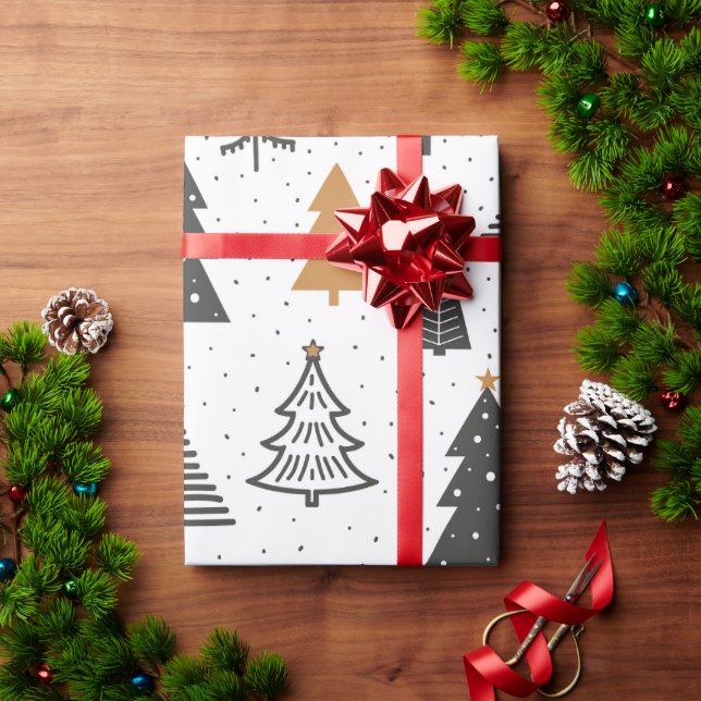 Papel de embrulho Natal Inverno Árvore de Natal (Presente de Natal)