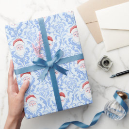 Papel de embrulho Natal Papai Noel Damasco