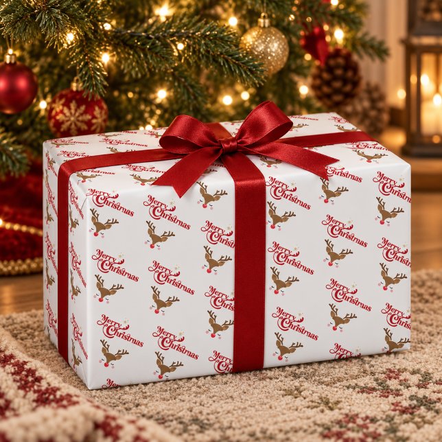 Papel de embrulho Natal Renas Gatinho (Criador carregado)