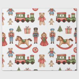 Papel de embrulho Natal Toyland & Trens para Crian