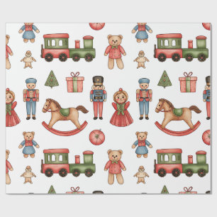 Papel de embrulho Natal Toyland & Trens para Crian