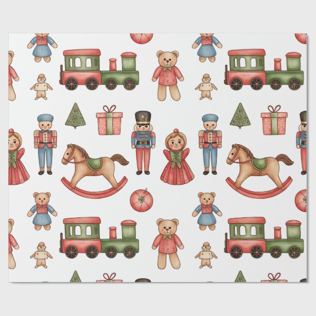 Papel de embrulho Natal Toyland & Trens para Crian (Aberto)