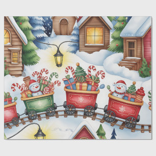 Papel de embrulho Natal Toyland & Trens para Crian