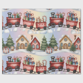Papel de embrulho Natal Toyland & Trens para Crian