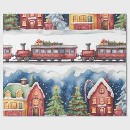 Papel de embrulho Natal Toyland & Trens para Crian