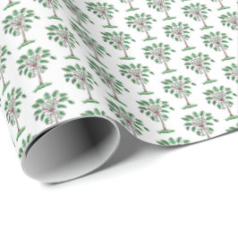 Papel de embrulho Natalino Block Print Palmetto