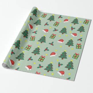 Papel de embrulho natalino festivo