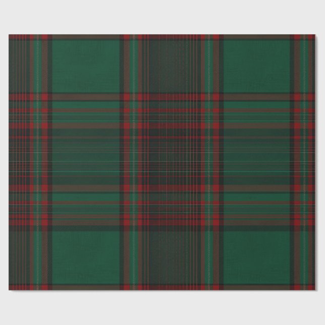 Papel de embrulho natalino xadrez verde e vermelho (Aberto)