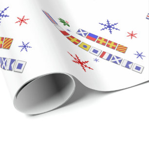 Papel de embrulho náutico do Feliz Natal da