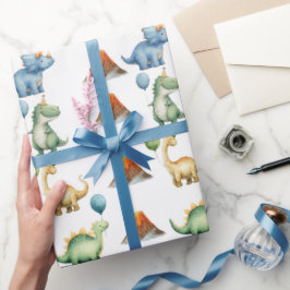 Papel de embrulho Nome Idade do T-rex Dinossauro