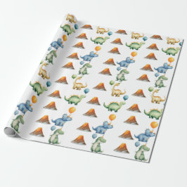 Papel de embrulho Nome Idade do T-rex Dinossauro