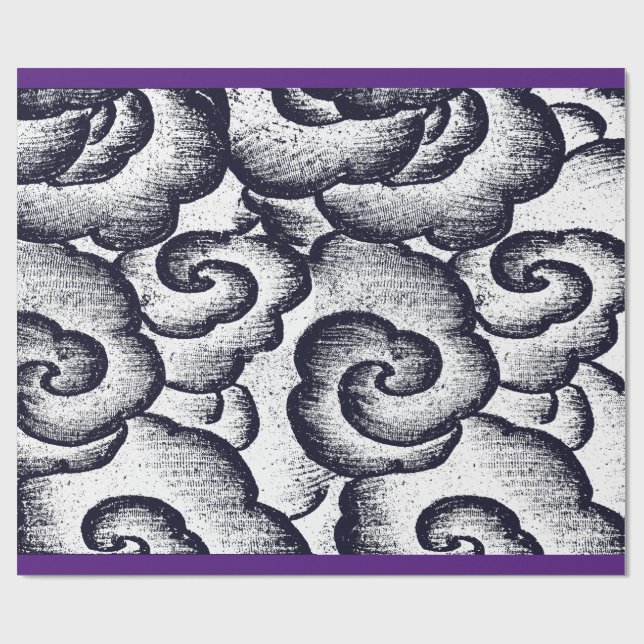 Papel de embrulho NUVENS JAPONESAS COM RECORTE ROX (Aberto)