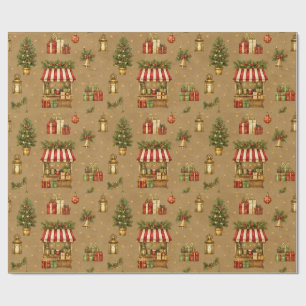 Papel de embrulho Old World Christmas Market Warm 