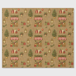 Papel de embrulho Old World Christmas Market Warm