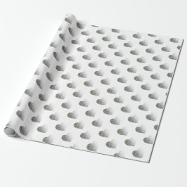 Papel de embrulho padrão branco coração moderno