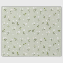Papel de embrulho padrão contínuo de flor branca f
