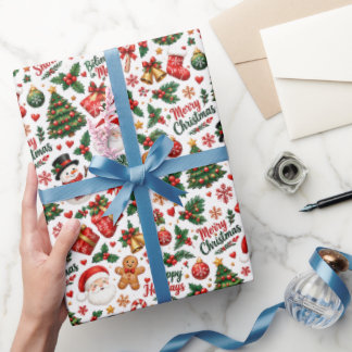 Papel de embrulho padrão contínuo de Natal