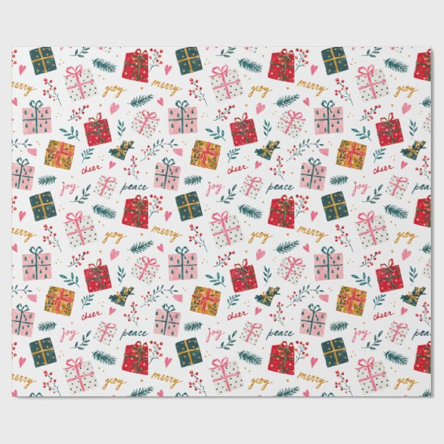 Papel de embrulho padrão contínuo de Natal (Aberto)