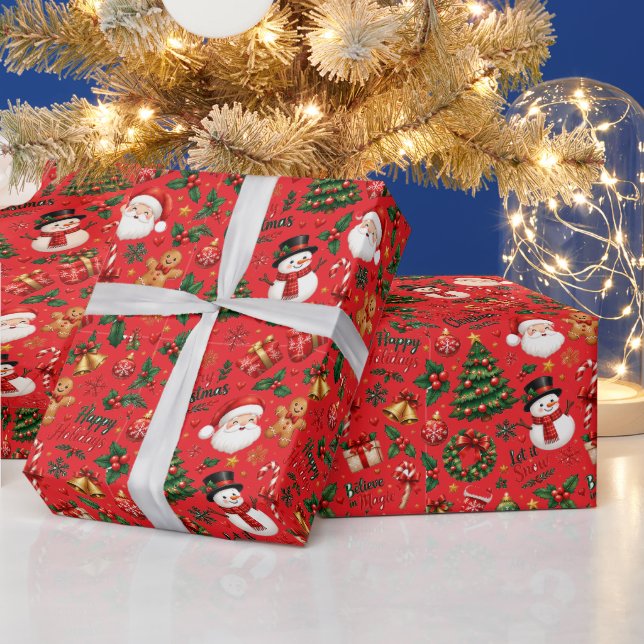 Papel de embrulho padrão contínuo de Natal (Feriados)
