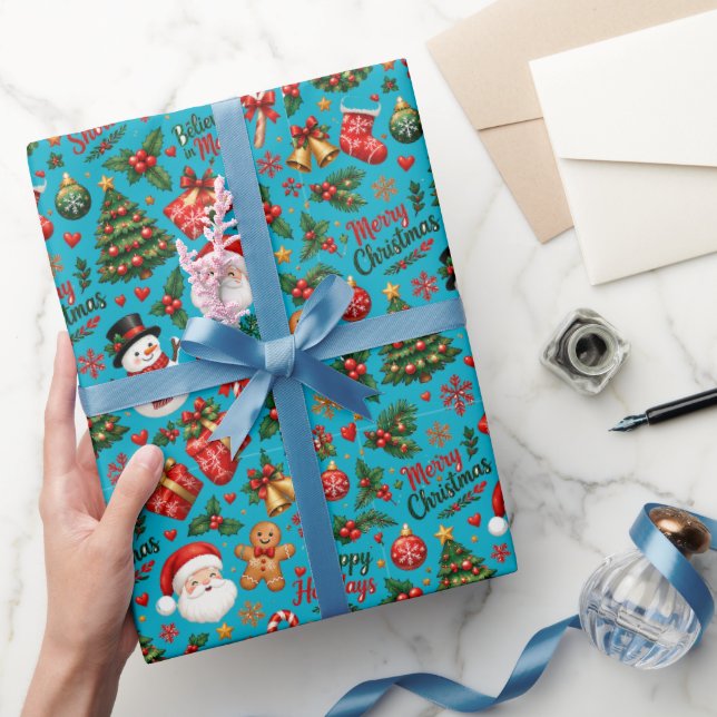 Papel de embrulho padrão contínuo de Natal (Presentear)